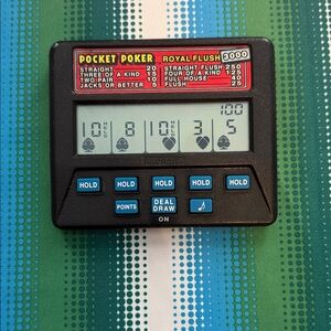 Pocket Poker Electronic Game - Black/Blue